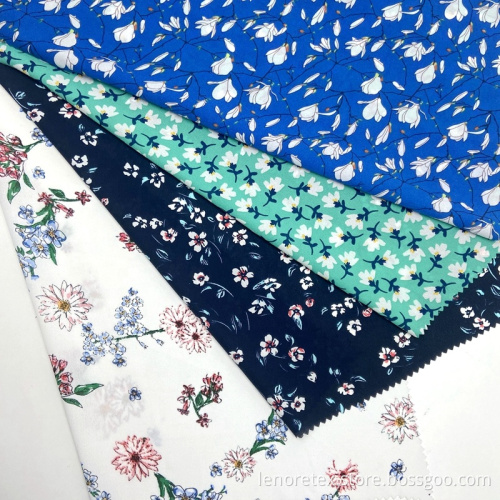 Polyester Vävd Moss Crepe Små blommig tryckt tyg